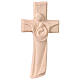 Croix en bois naturel Sainte Famille s1