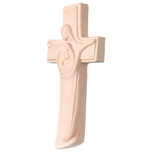 Crocefisso legno naturale Sacra Famiglia 3