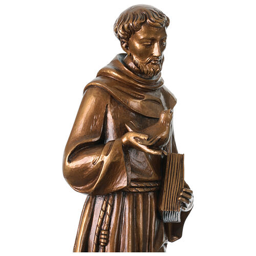 Heiliger Franziskus für den Außenbereich – bronzierte Fiberglas-Statue, Grödnertal 6