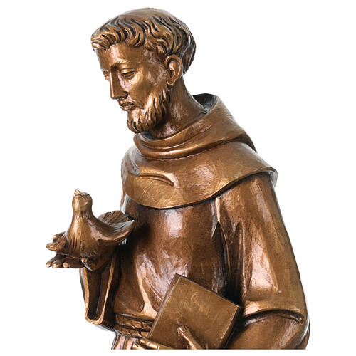 Saint François en fibre de verre effet bronze pour extérieur Val Gardena 4