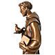 Saint François en fibre de verre effet bronze pour extérieur Val Gardena s8