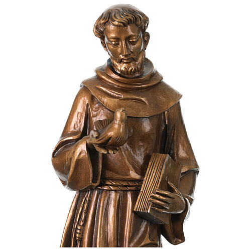 San Francesco bronzata per esterno Val Gardena fibra di vetro 2