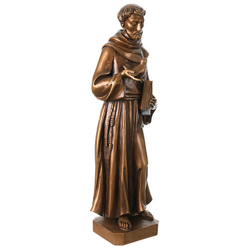 San Francesco bronzata per esterno Val Gardena fibra di vetro 5