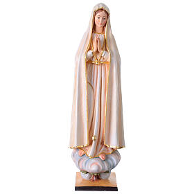 Virgen de Fátima para exterior colorida Val Gardena fibra de vidrio