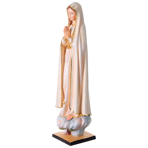Virgen de Fátima para exterior colorida Val Gardena fibra de vidrio 3