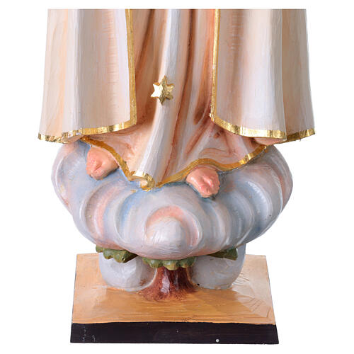 Virgen de Fátima para exterior colorida Val Gardena fibra de vidrio 7