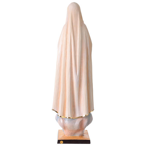Virgen de Fátima para exterior colorida Val Gardena fibra de vidrio 8