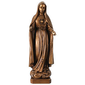 Virgen de Fátima bronceada para exterior Val Gardena fibra de vidrio
