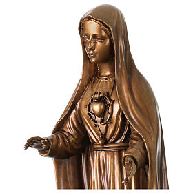 Virgen de Fátima bronceada para exterior Val Gardena fibra de vidrio