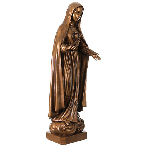 Virgen de Fátima bronceada para exterior Val Gardena fibra de vidrio 3