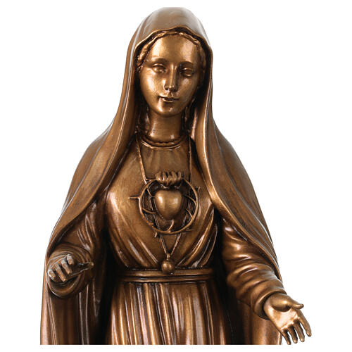 Virgen de Fátima bronceada para exterior Val Gardena fibra de vidrio 4