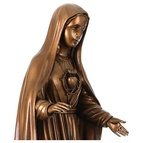 Virgen de Fátima bronceada para exterior Val Gardena fibra de vidrio 6