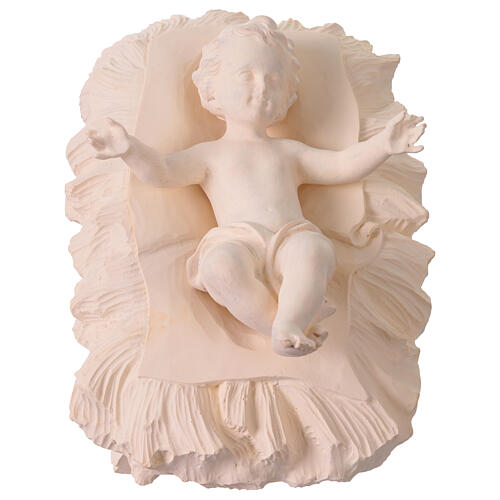 Holy Family set in white Val Gardena fiberglass for outdoors 60 cm 2