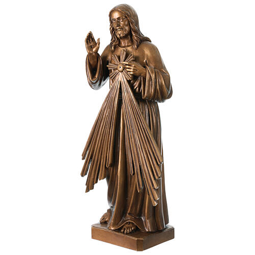 Divine Mercy for outdoor use, Val Gardena, fibreglass in bronze finish 3