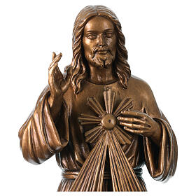 Jesús Misericordioso bronceado para exterior Val Gardena fibra de vidrio