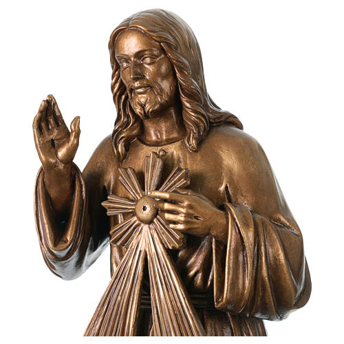Gesù Misericordioso bronzato per esterno Val Gardena fibra di vetro 4