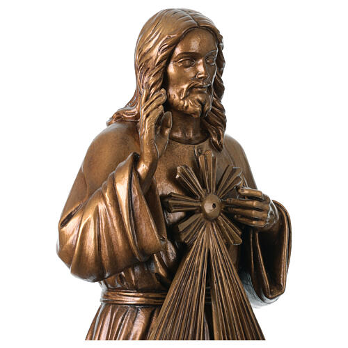 Gesù Misericordioso bronzato per esterno Val Gardena fibra di vetro 6