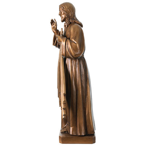 Gesù Misericordioso bronzato per esterno Val Gardena fibra di vetro 7