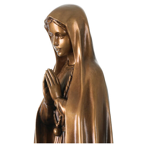 Outdoor statue of Our Lady of Fatima, Val Gardena, fibreglass with bronze finish, 40 in 2