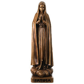 Madonna di Fatima per esterno bronzata Val Gardena fibra di vetro 100 cm