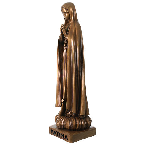 Madonna di Fatima per esterno bronzata Val Gardena fibra di vetro 100 cm 3