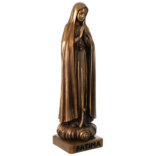 Madonna di Fatima per esterno bronzata Val Gardena fibra di vetro 100 cm 5