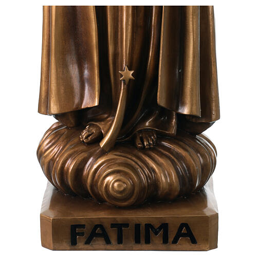 Madonna di Fatima per esterno bronzata Val Gardena fibra di vetro 100 cm 8