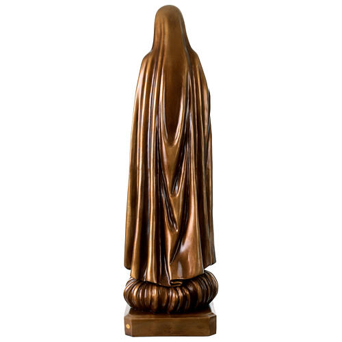 Madonna di Fatima per esterno bronzata Val Gardena fibra di vetro 100 cm 9