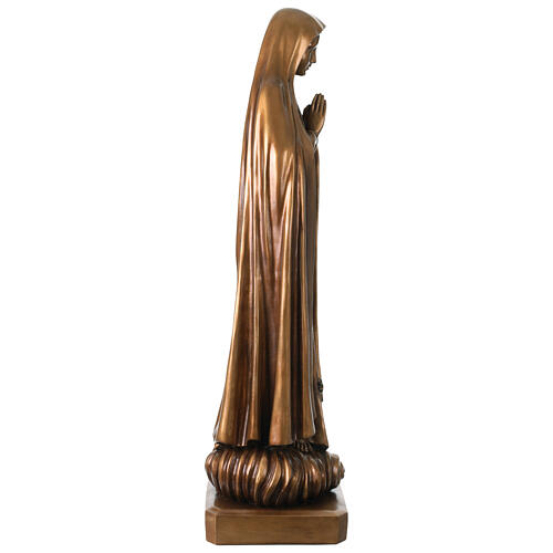 Nossa Senhora de Fátima para exterior efeito bronze Val Gardena fibra de vidro 100 cm 7