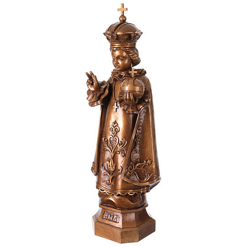Bambino di Praga per esterno bronzato Val Gardena fibra di vetro 60 cm 3