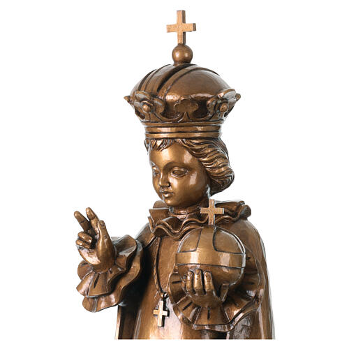 Bambino di Praga per esterno bronzato Val Gardena fibra di vetro 60 cm 4