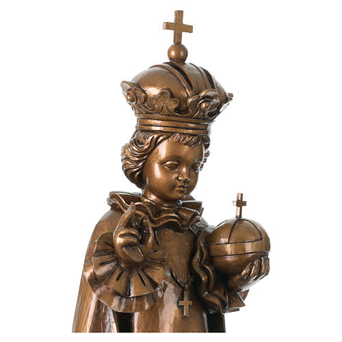 Bambino di Praga per esterno bronzato Val Gardena fibra di vetro 60 cm 6