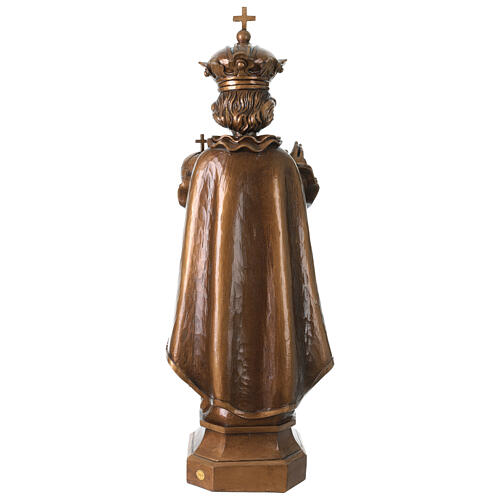 Menino Jesus de Praga para exterior efeito bronze Val Gardena fibra de vidro 60 cm 7