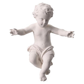 Niño Jesús para exterior Val Gardena fibra de vidrio blanca 20 cm