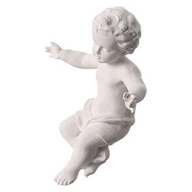 Niño Jesús para exterior Val Gardena fibra de vidrio blanca 20 cm