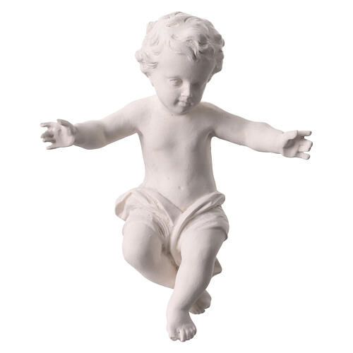 Niño Jesús para exterior Val Gardena fibra de vidrio blanca 20 cm 1