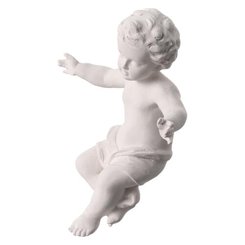 Niño Jesús para exterior Val Gardena fibra de vidrio blanca 20 cm 2