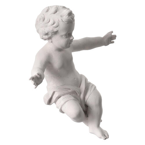 Niño Jesús para exterior Val Gardena fibra de vidrio blanca 20 cm 3