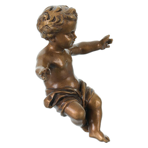 Jesuskind für den Außenbereich – 20 cm bronzierte Fiberglas-Statue, Grödnertal 3