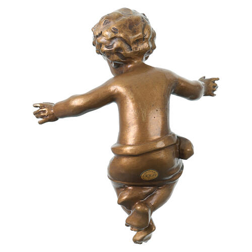 Enfant Jésus extérieur bronze Val Gardena fibre de verre 20 cm 4