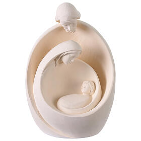 Santa Familia Val Gardena fibra de vidrio blanca para exterior 36 cm