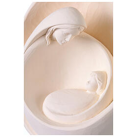 Santa Familia Val Gardena fibra de vidrio blanca para exterior 36 cm