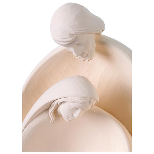 Sainte Famille Val Gardena en fibre de verre blanche pour extérieur 36 cm 4