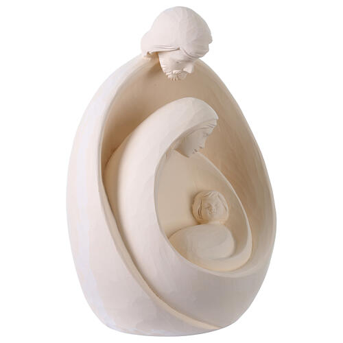 Santa Famiglia Val Gardena fibra di vetro bianco per esterno 36 cm 3