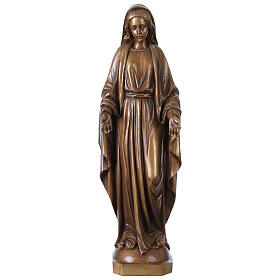 Madonna Maria Immacolata per esterno Val Gardena fibra di vetro bronzata 60 cm