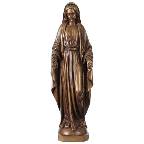 Madonna Maria Immacolata per esterno Val Gardena fibra di vetro bronzata 60 cm 1