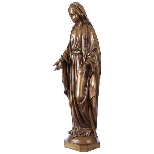 Madonna Maria Immacolata per esterno Val Gardena fibra di vetro bronzata 60 cm 4