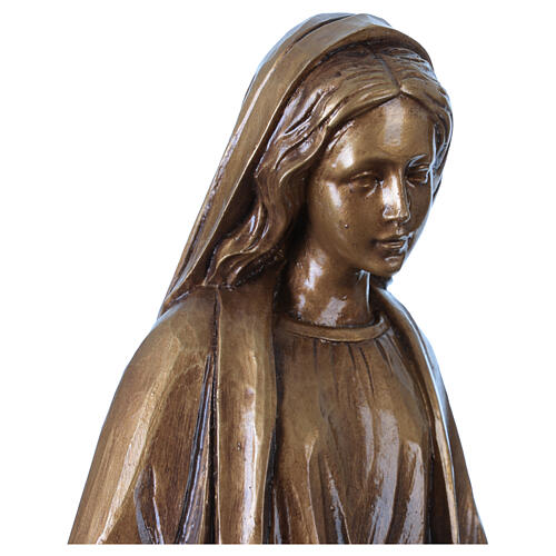 Madonna Maria Immacolata per esterno Val Gardena fibra di vetro bronzata 60 cm 5