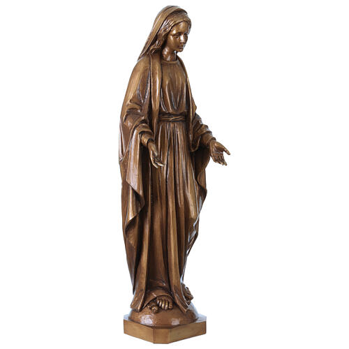 Madonna Maria Immacolata per esterno Val Gardena fibra di vetro bronzata 60 cm 6