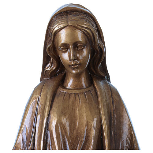 Madonna Maria Immacolata per esterno Val Gardena fibra di vetro bronzata 60 cm 7